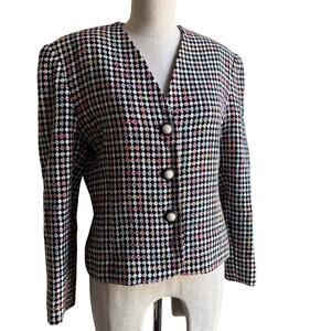 Ann Taylor Studio Tweed Jacket Blazer Size 8 Multicolor Career Chic